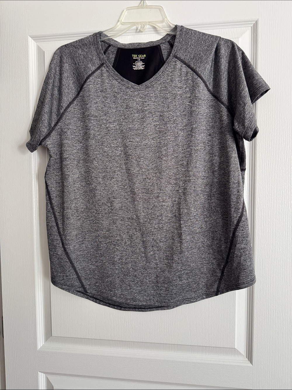 tek gear Gray Heather V-Neck Performance Tee